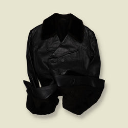 1970s Glenhusky Of Scotland | Leather Coat | Black - M
