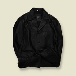 1990s Gipsy | Chunky Leather Coat | Black - XL