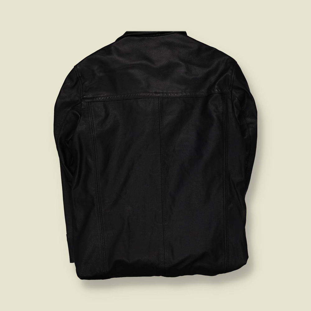 1990s Gipsy | Chunky Leather Coat | Black - XL