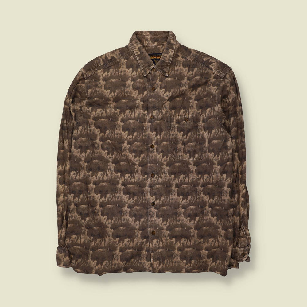 1990s–2000s Woolrich | Bison Print Shirt | Brown - 2XL