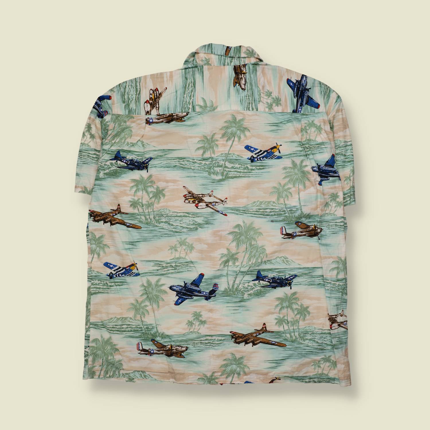 1980s Aloha Republic | Made In Hawaii Shirt | Airplane Print - 3XL