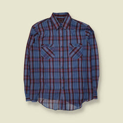 1980s County Town | Check Shirt | Blue - XL