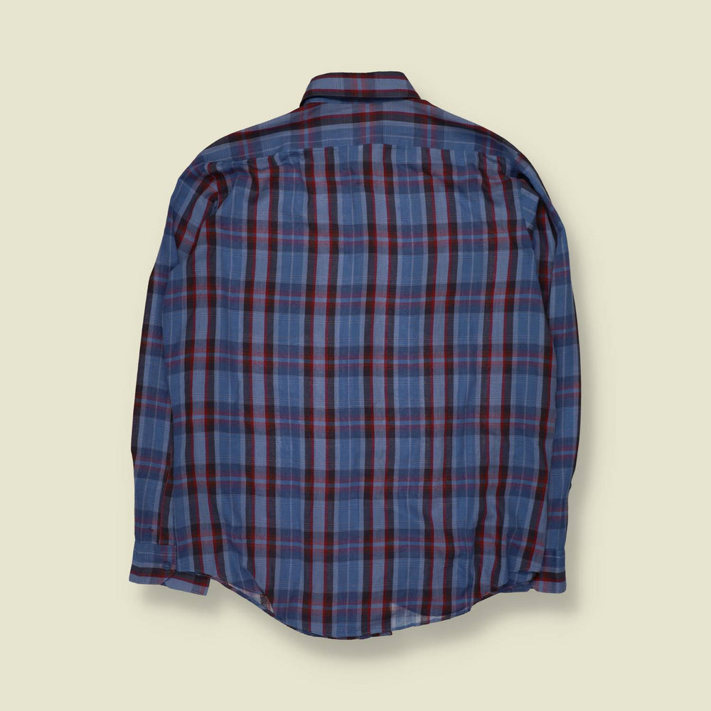 1980s County Town | Check Shirt | Blue - XL