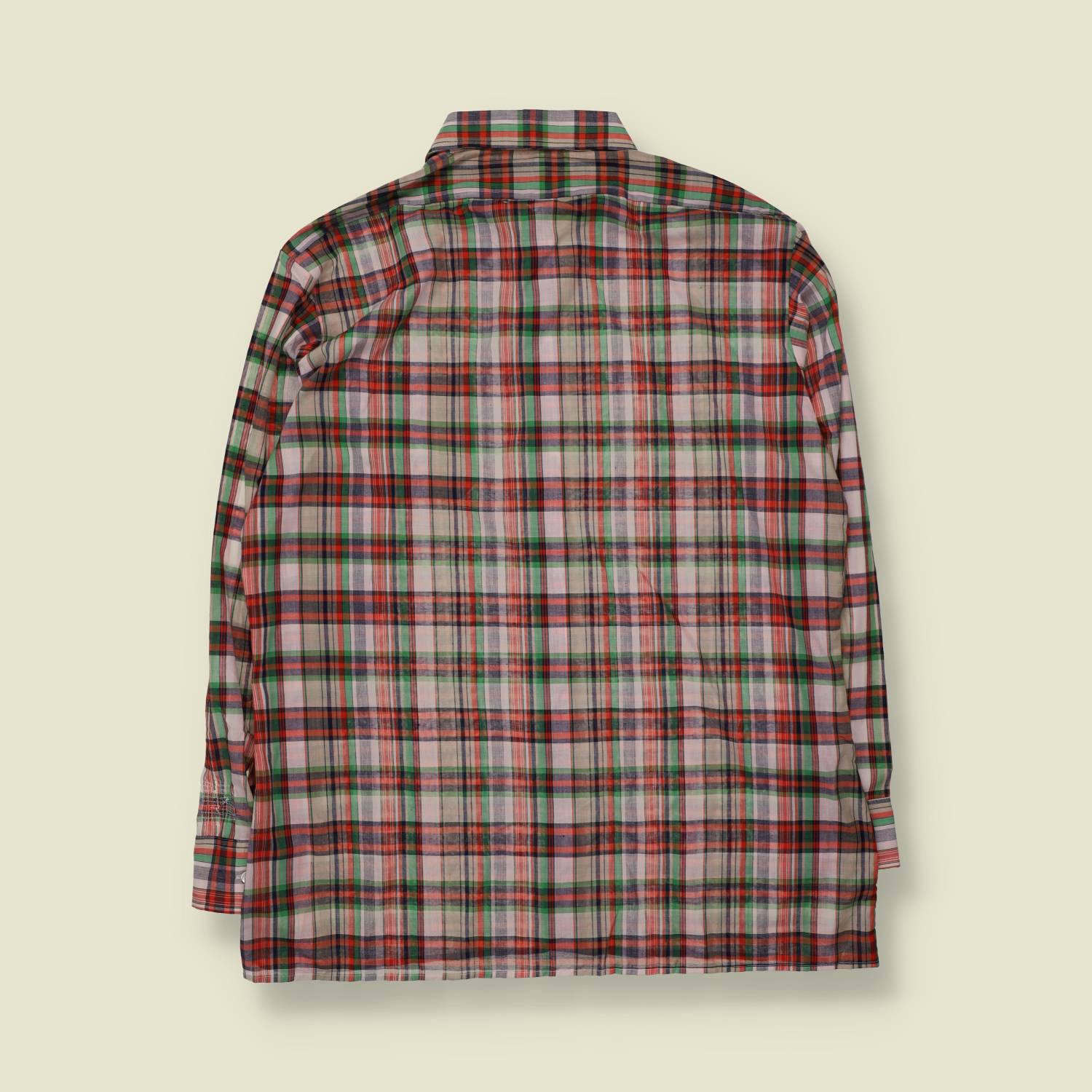 1970s | Check Shirt | Red & Green - 2XL