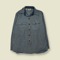 1970s | Woolrich | Overshirt | Blue Stripe - XL
