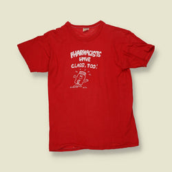 1970s | Russell Athletic | Pharmacists Graphic T-Shirt | Red - XXS