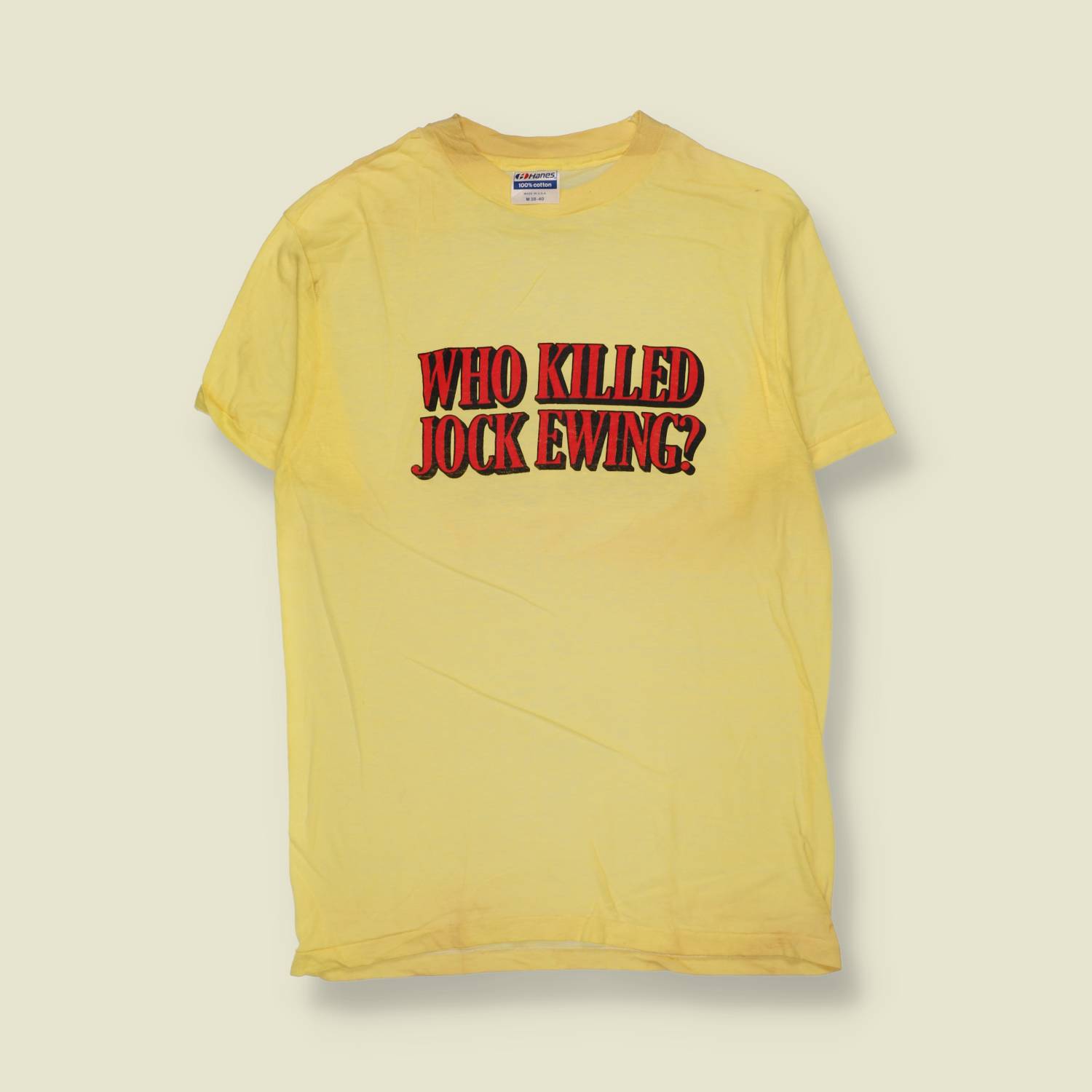 1980s | Dallas | Jock Ewing Graphic T-Shirt | Yellow - XS