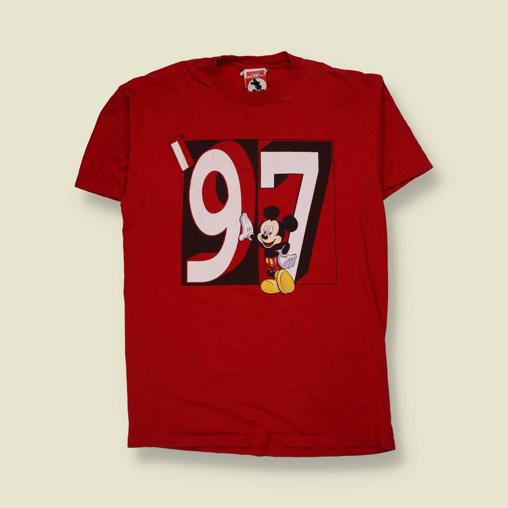 1997 | Mickey Inc | Mickey Mouse Graphic T-Shirt | Red - M