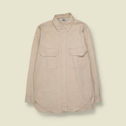 1980s | Woolrich | Chamois Shirt | Made In USA | Cream - S