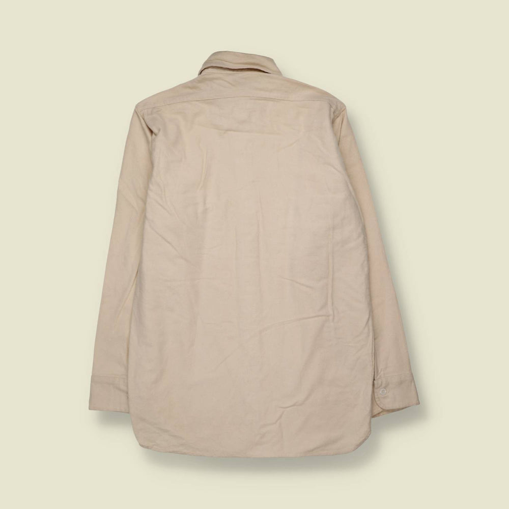1980s | Woolrich | Chamois Shirt | Made In USA | Cream - S