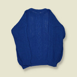 1980s/1990s | Valentino | Royal Blue Cable-Knit Jumper - M/L