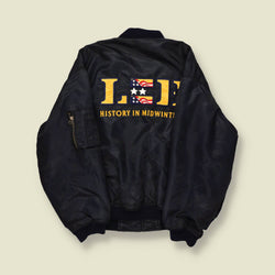 1990s | Lee | “History in Midwinter” Padded Bomber Jacket – Navy - M/L
