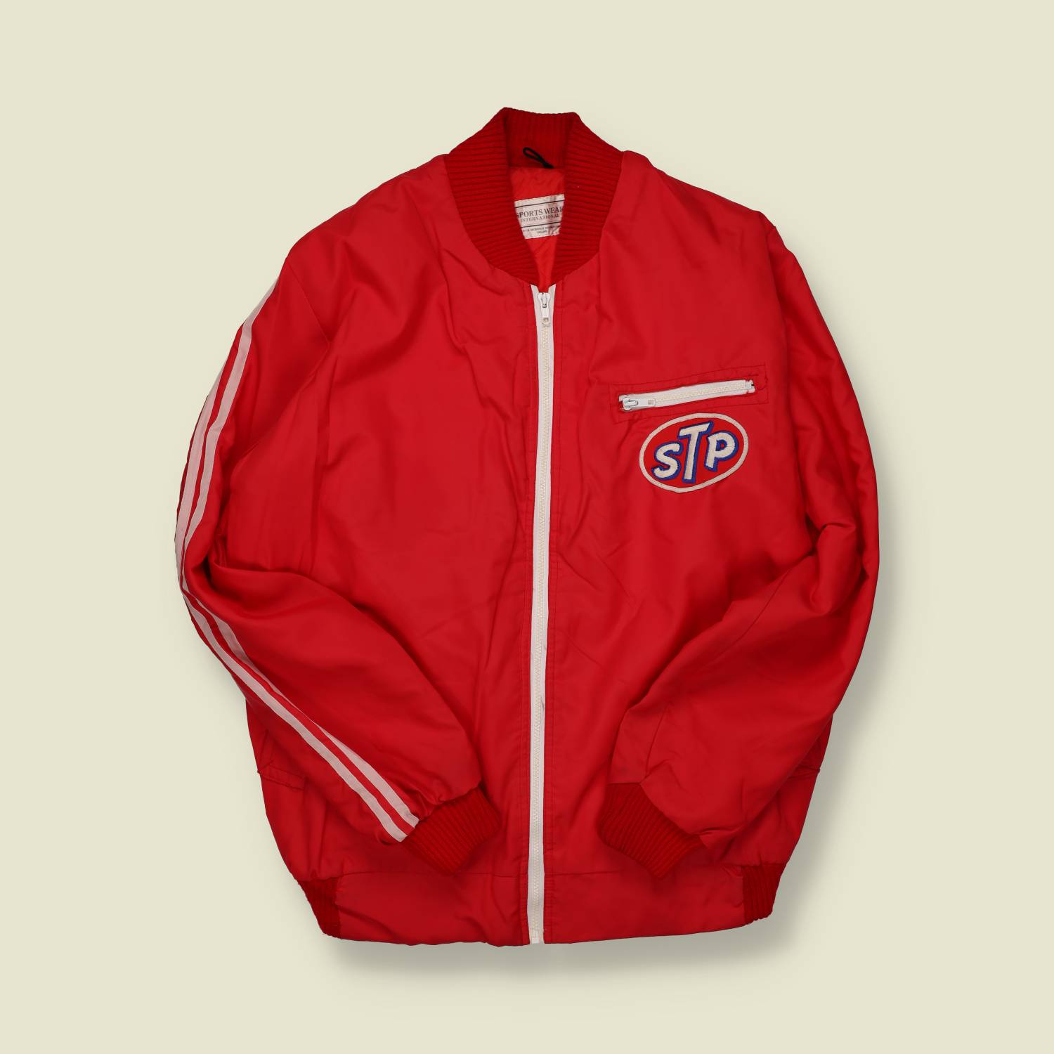 1990s | Sportswear | STP Racing-Style Jacket – Red/White - L/XL