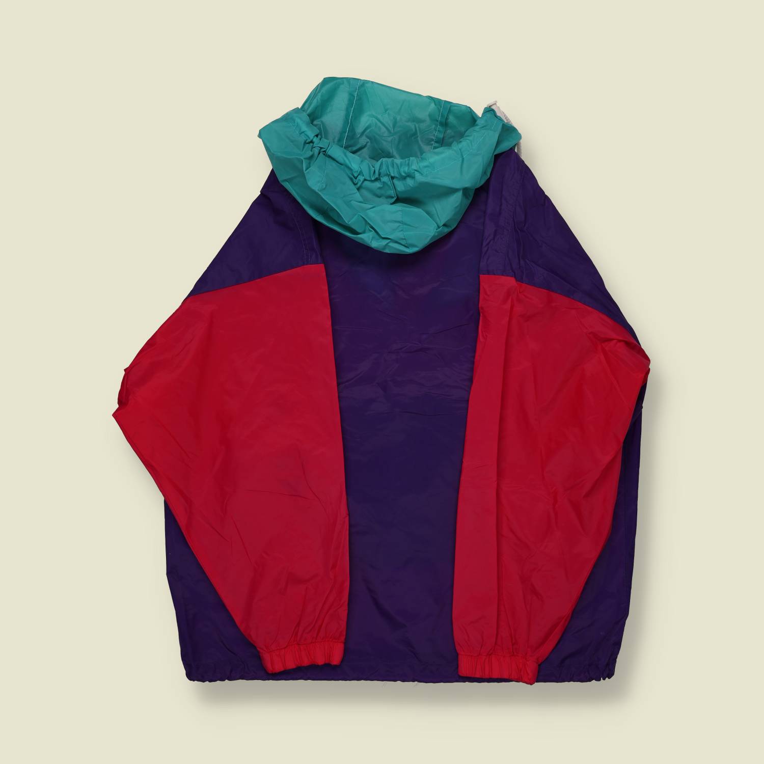 1980s/1990s | K-Way by K-Way | Colour-Block Anorak – Teal/Red/Purple - XS