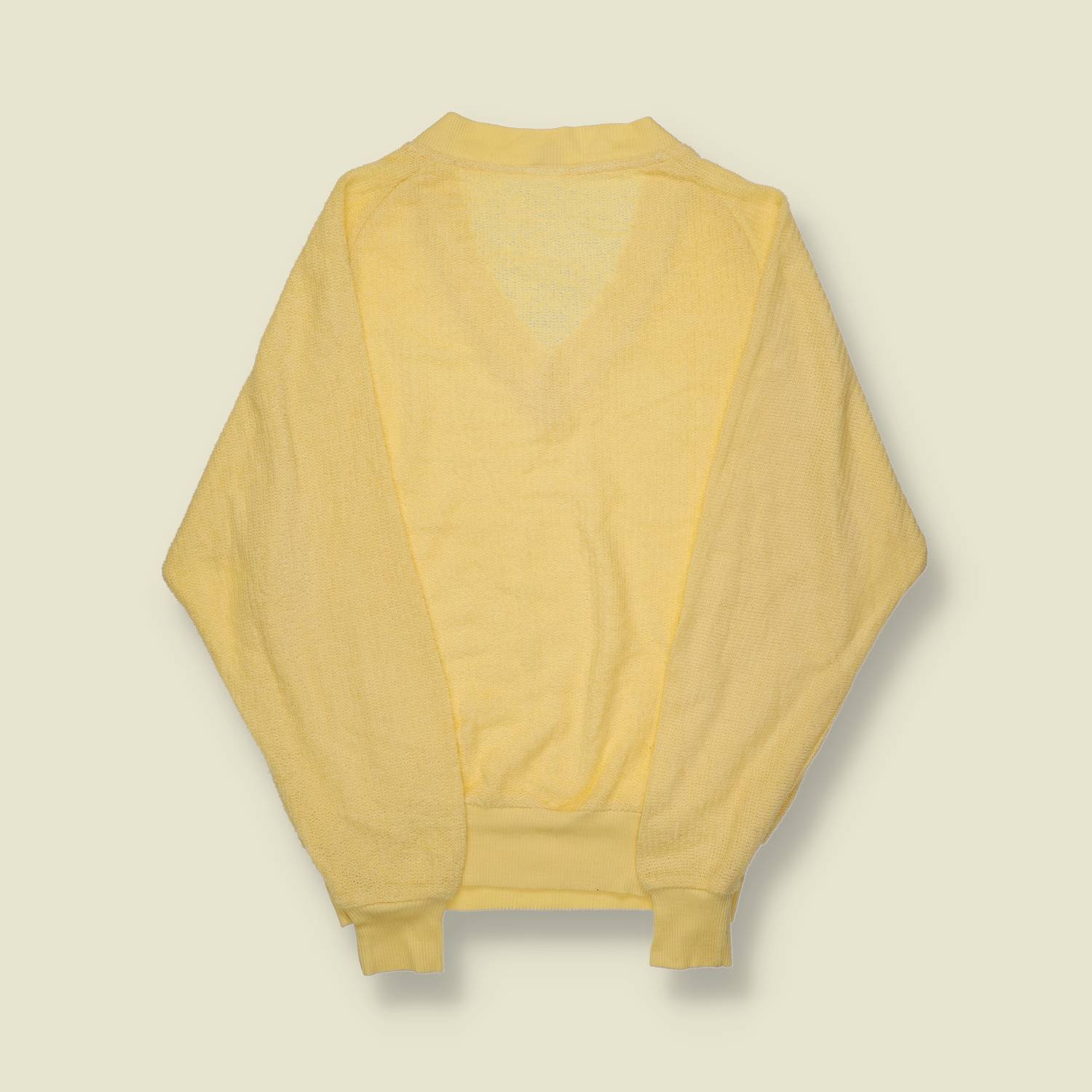 1970s | Sergo Di Laven | V-Neck Knit – Pale Yellow - S