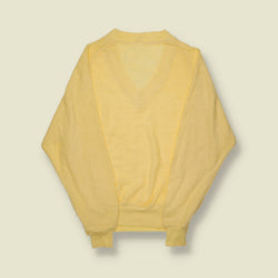 1970s | Sergo Di Laven | V-Neck Knit – Pale Yellow - S