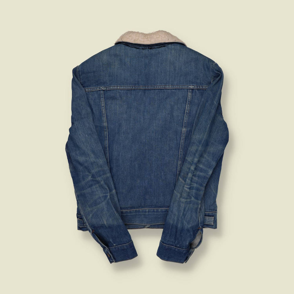1970s | Wrangler | Sherpa-Lined Denim Jacket – Mid Wash - XS