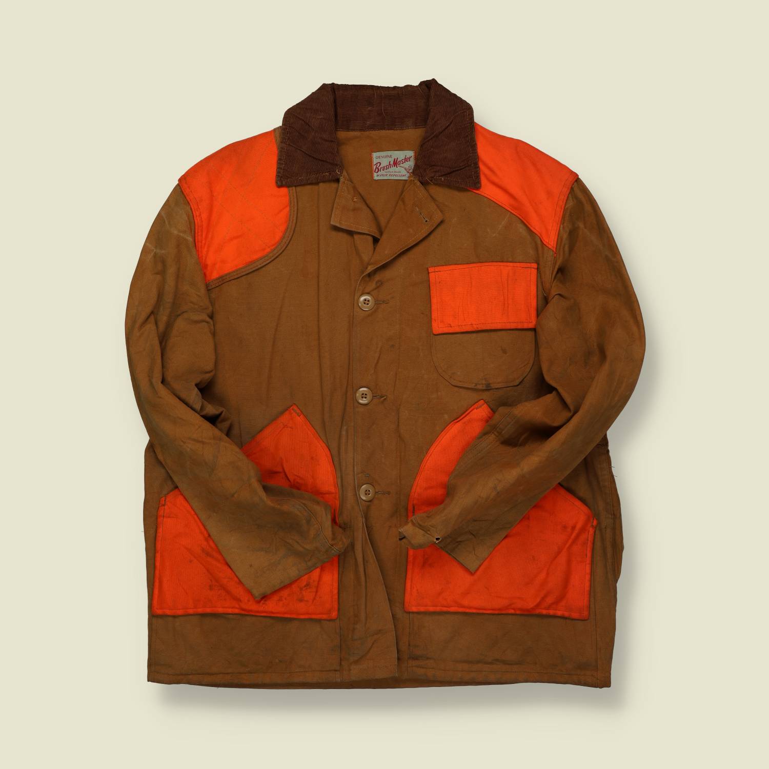 1950s–1960s | Brushmaster | Waxed Hunting Jacket – Brown/Orange - M