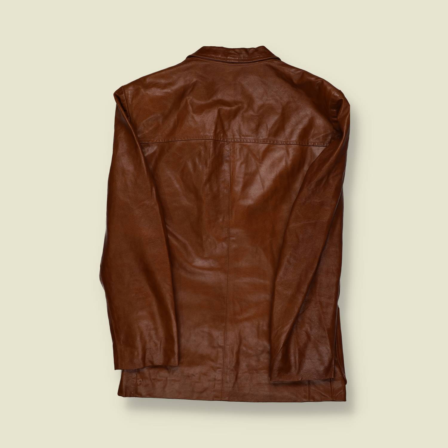 1970s | Unbranded | Brown Leather Blazer - S