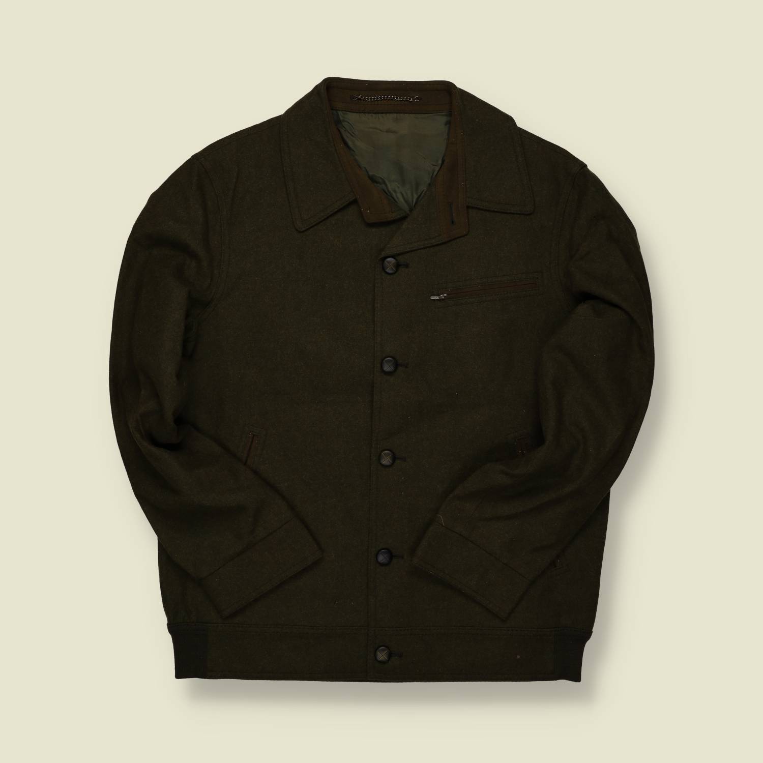 1970s | Huntingridge | Wool Work Jacket – Olive -M