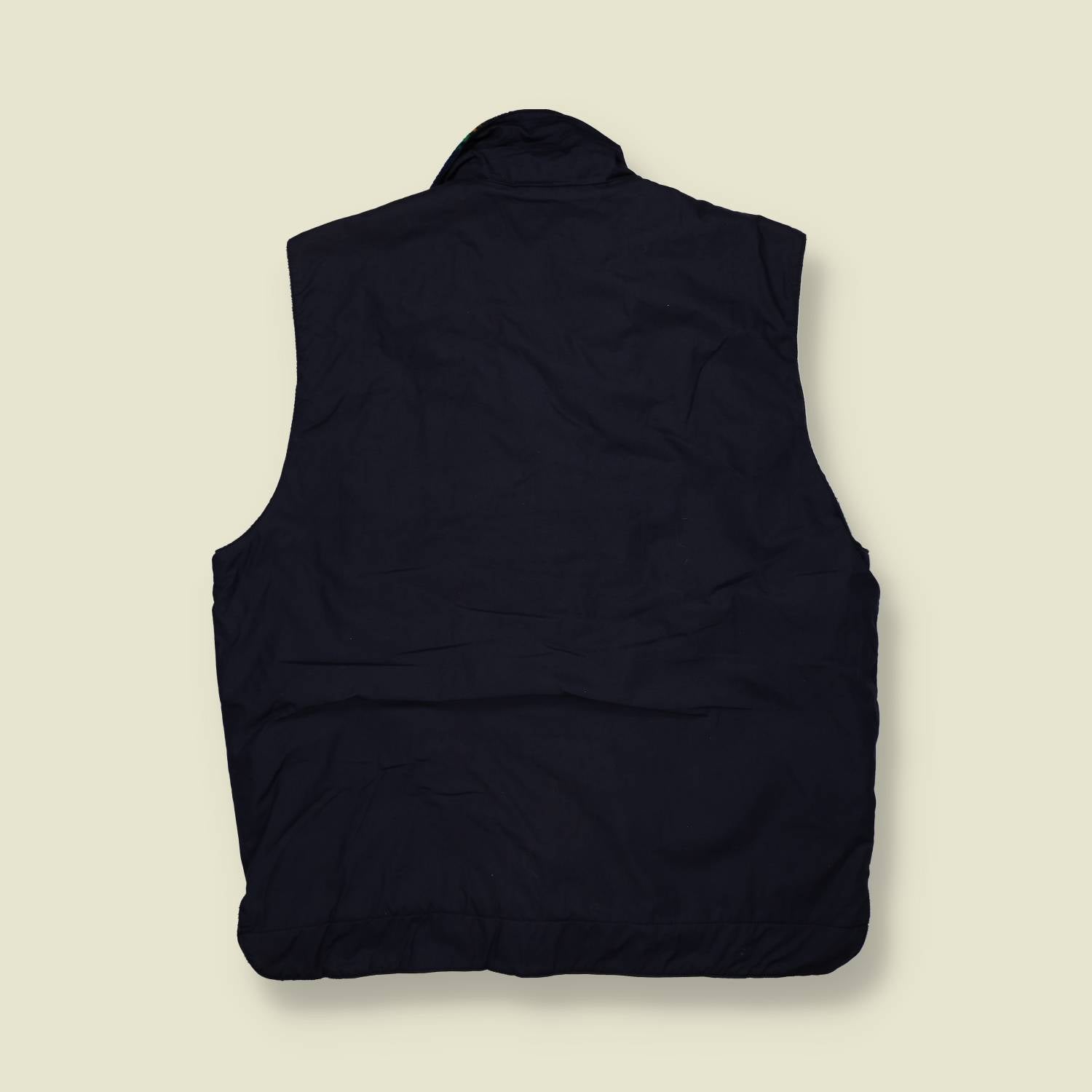 1980s | Unbranded | BMW-Motorsport Style Padded Gilet – Navy/Multi - L