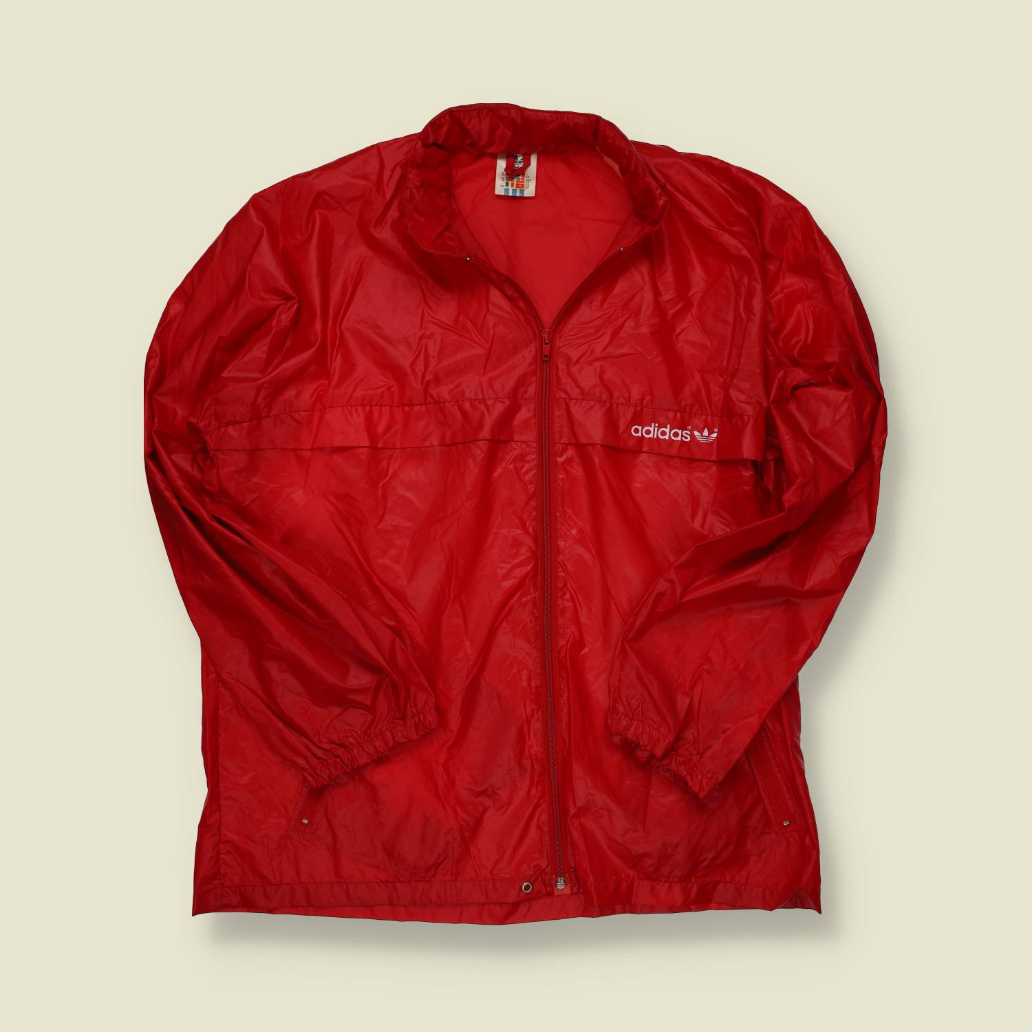 1980s | Adidas | Trefoil Windbreaker – Red - S