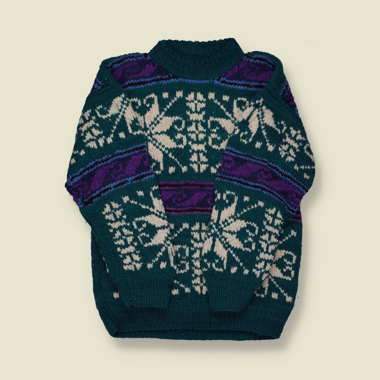 1980s Hand Knitted Jumper - L
