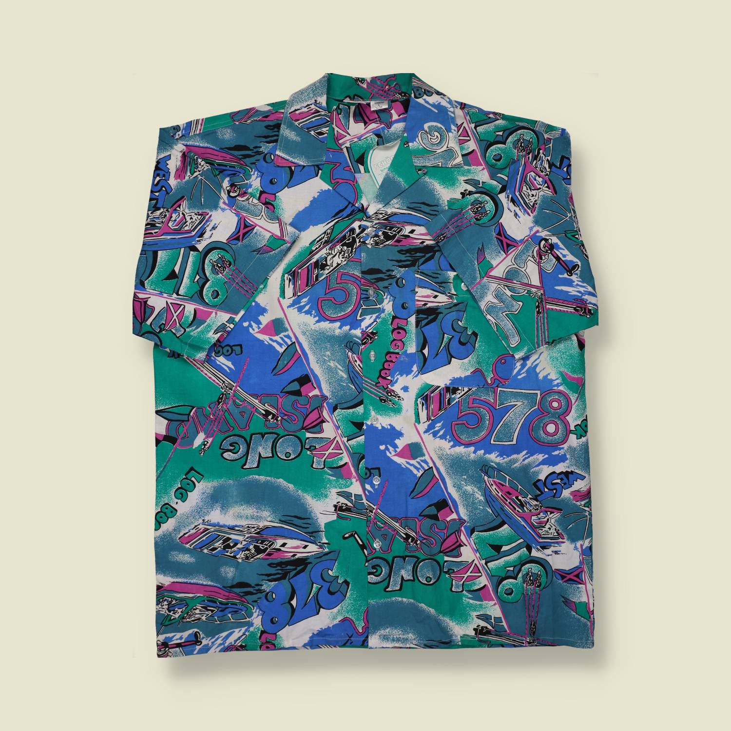 1990s Crazy Print Shirt - XXL