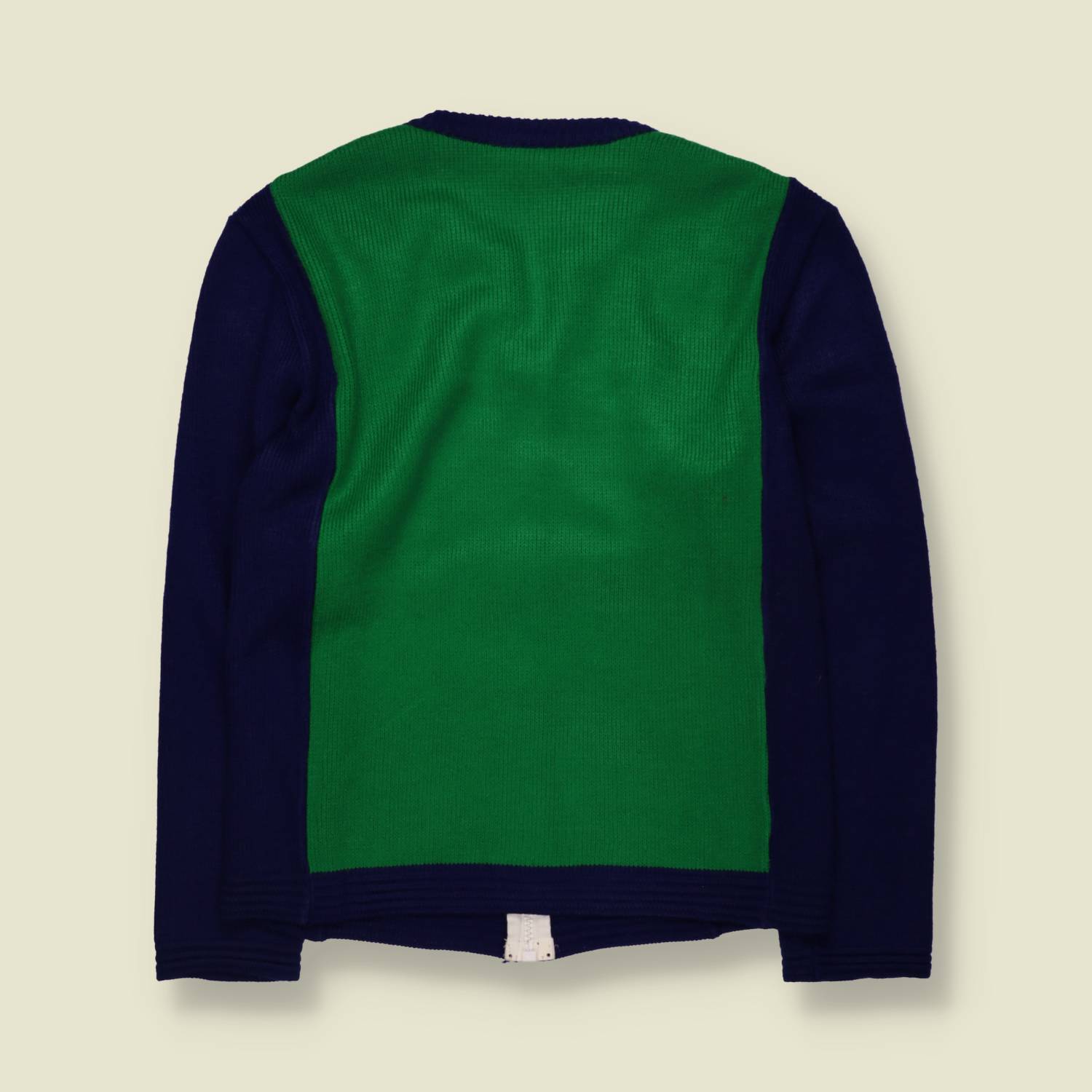 1970s | Dachstein | Wool Ski Zip Jumper | Green & Navy - XXS