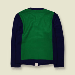 1970s | Dachstein | Wool Ski Zip Jumper | Green & Navy - XXS