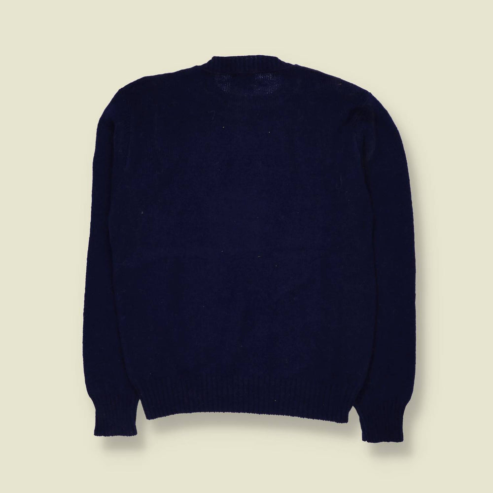1970s | Robert Bruce | Wool Crew Neck Jumper | Navy - S