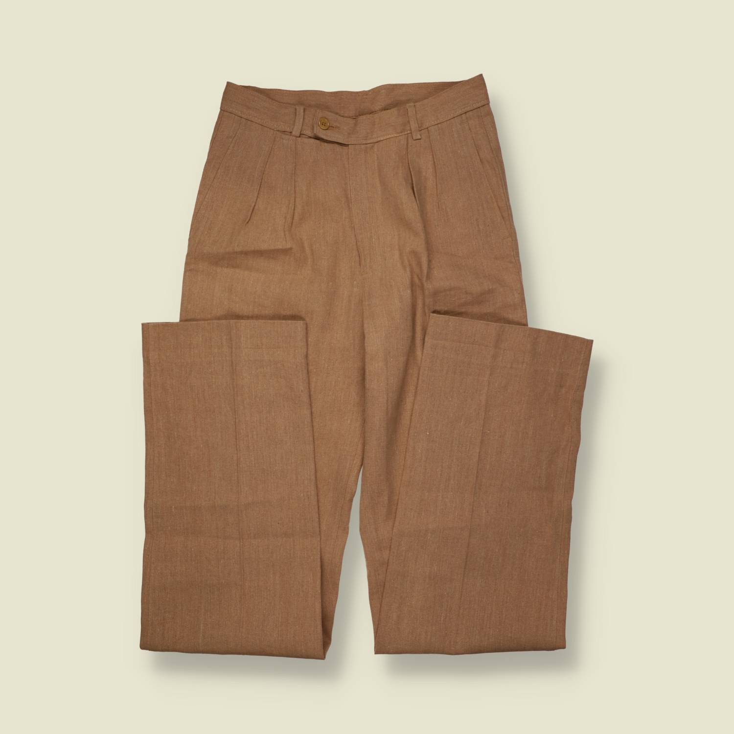 1970s | Pleated Trousers | Tan - w30