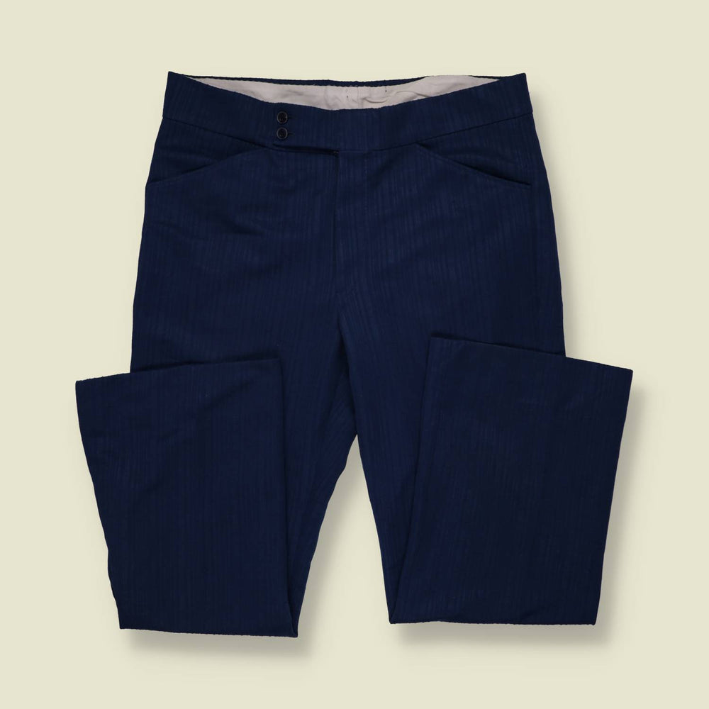 1970s | Polyester Trousers | Navy - w36