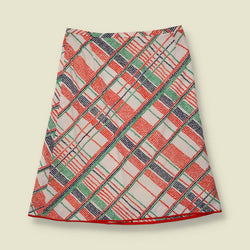 1970s | Polyester Skirt | White Multi Check - w30