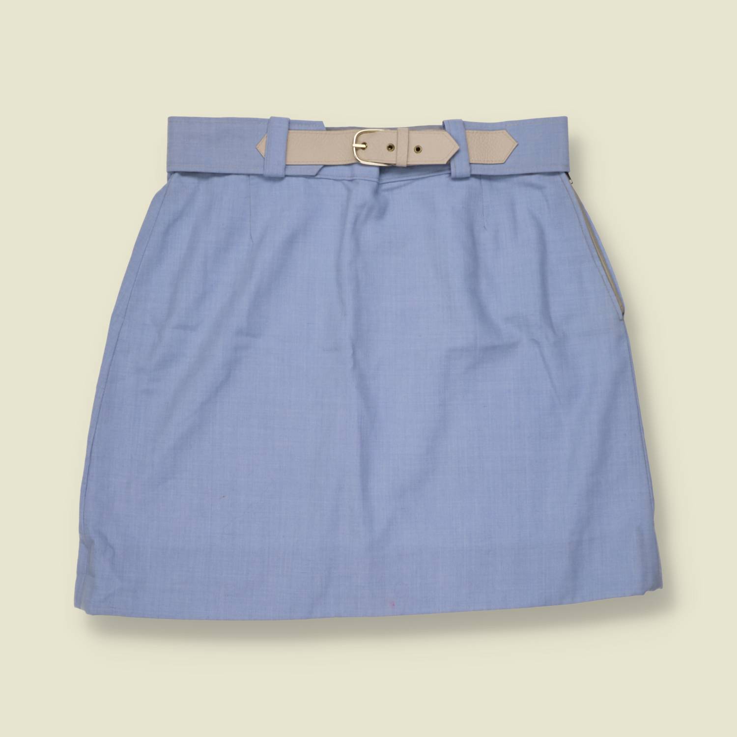 1960s | Cotton Blend Skirt | Blue - w30