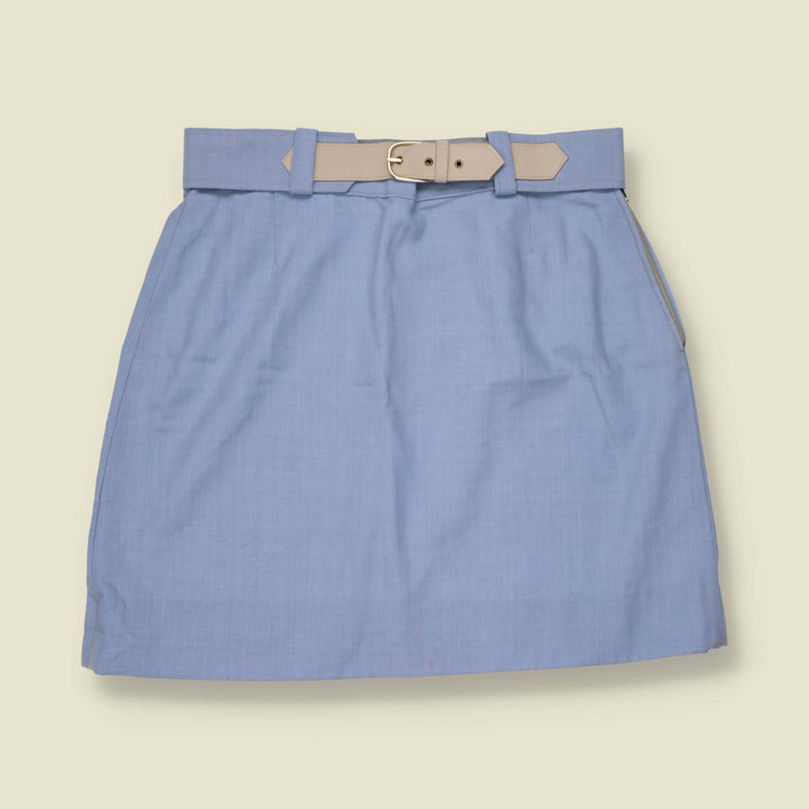 1960s | Cotton Blend Skirt | Blue - w30