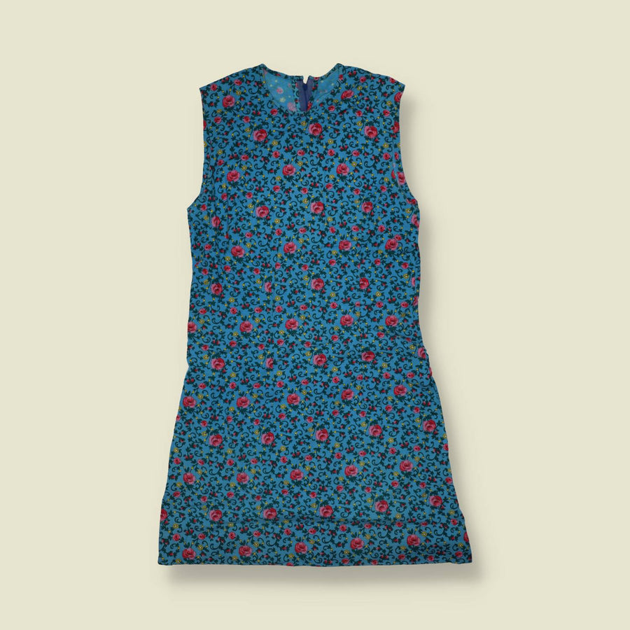 1960s | Cotton Dress | Blue Floral - 8