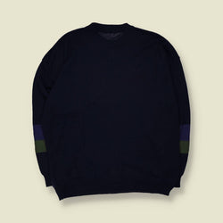 1980s | Enzo Lorenzo | Novelty Golfer Wave Print Jumper | Navy Multi - XXL