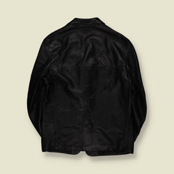 1980s | Leather Blazer Jacket | Black - S