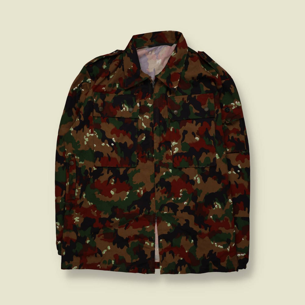 1980s | Swiss Army | Alpenflage Camo Field Shirt | Multi- XL