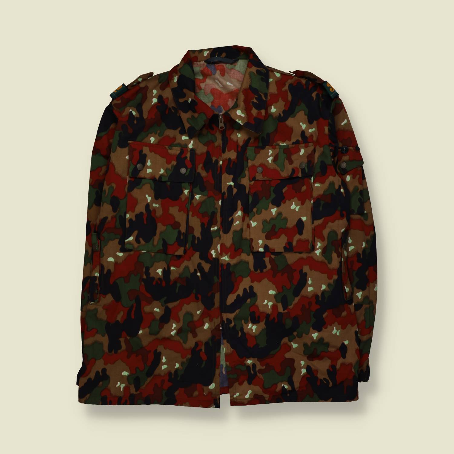 1980s | Swiss Army | Alpenflage Camo Field Shirt | Multi - XL