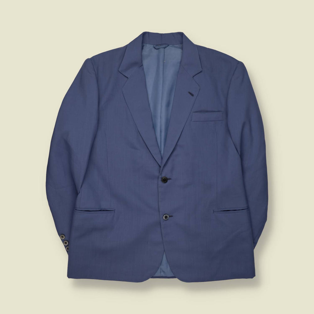 1970s | Wool Suit Jacket | Slate Blue - S
