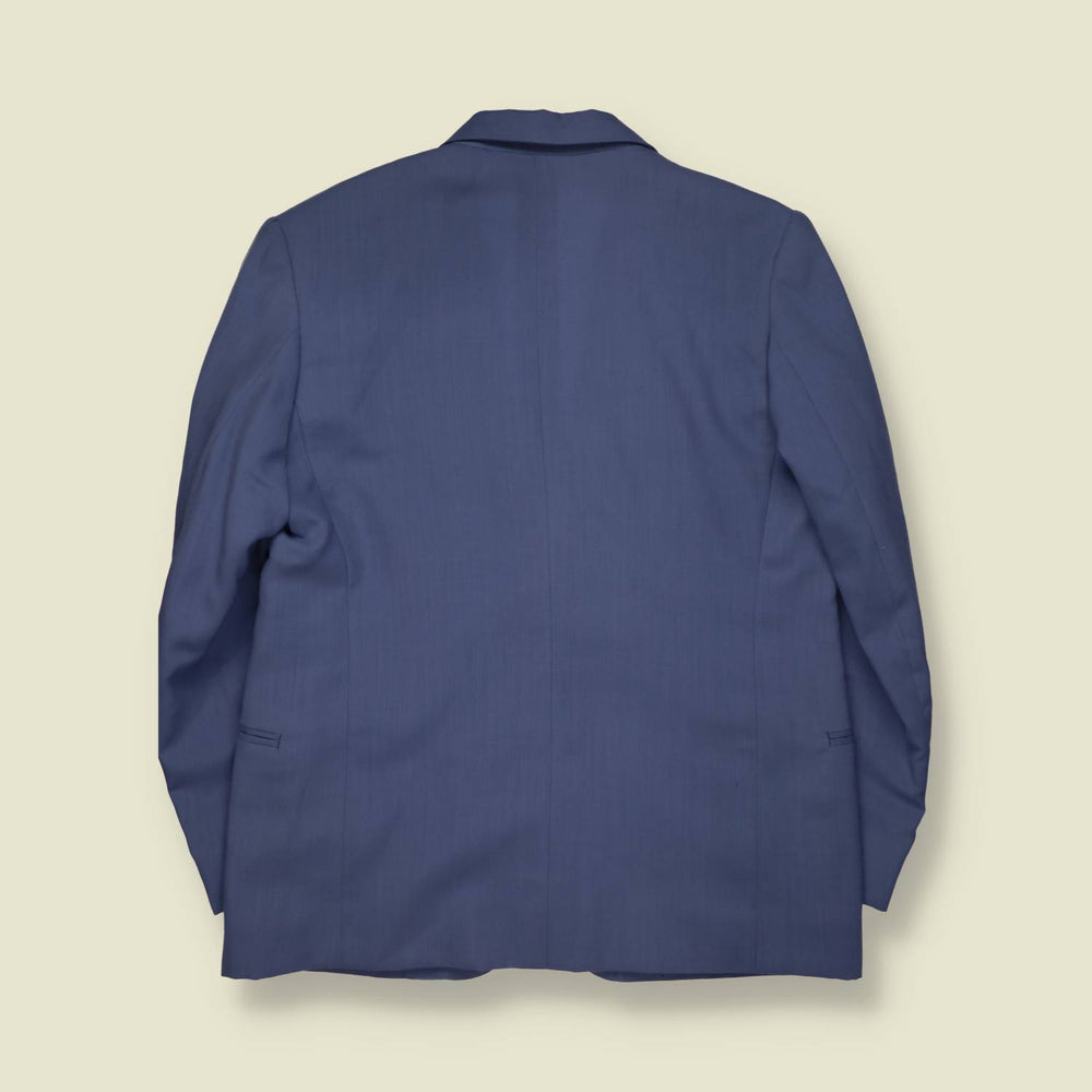 1970s | Wool Suit Jacket | Slate Blue - S
