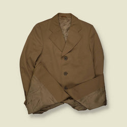 1970s | Silver Groom | Wool Blend Three-Button Coat | Khaki - XS
