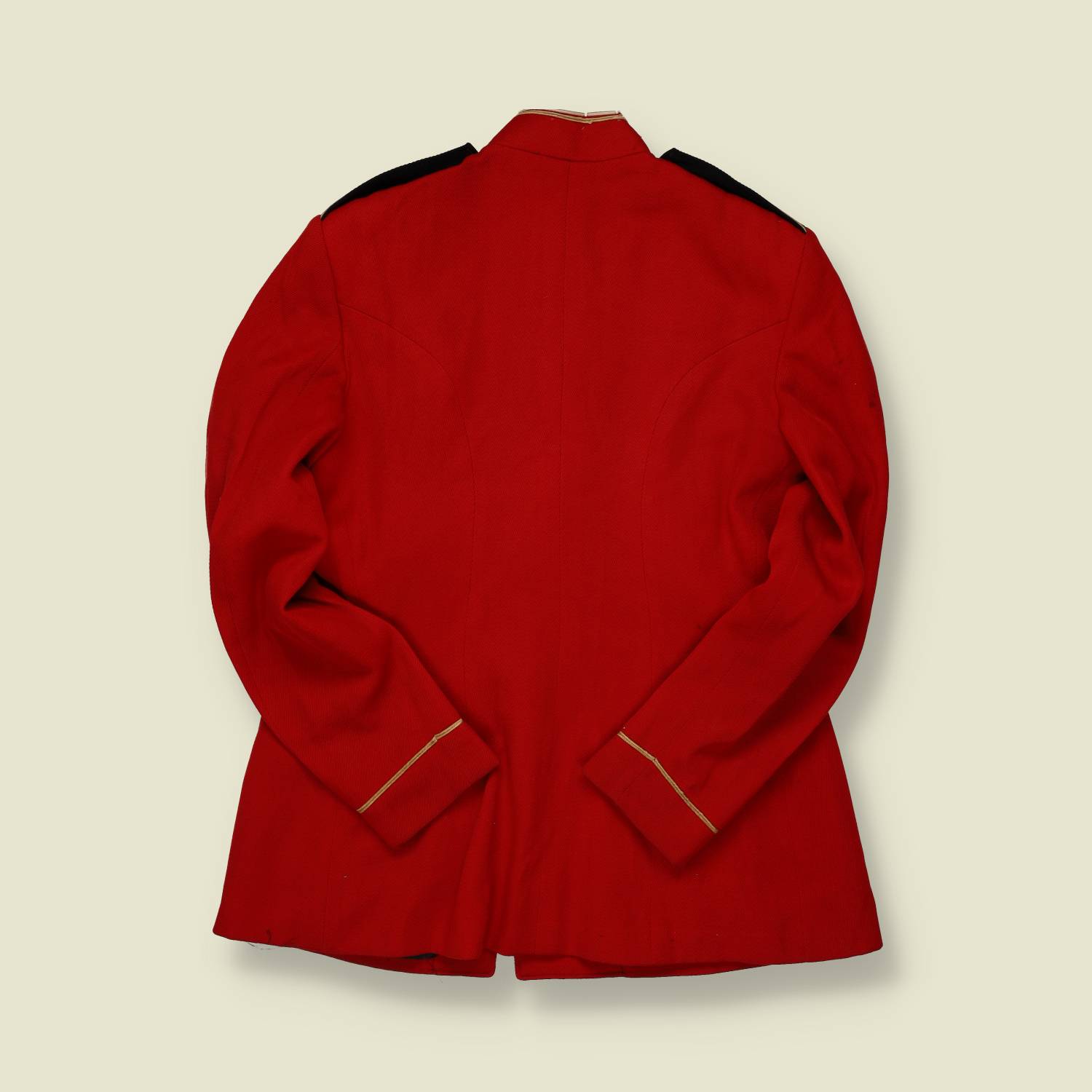 1960s American Band Jacket – Red Wool with Black Panel & Gold Braid - XS