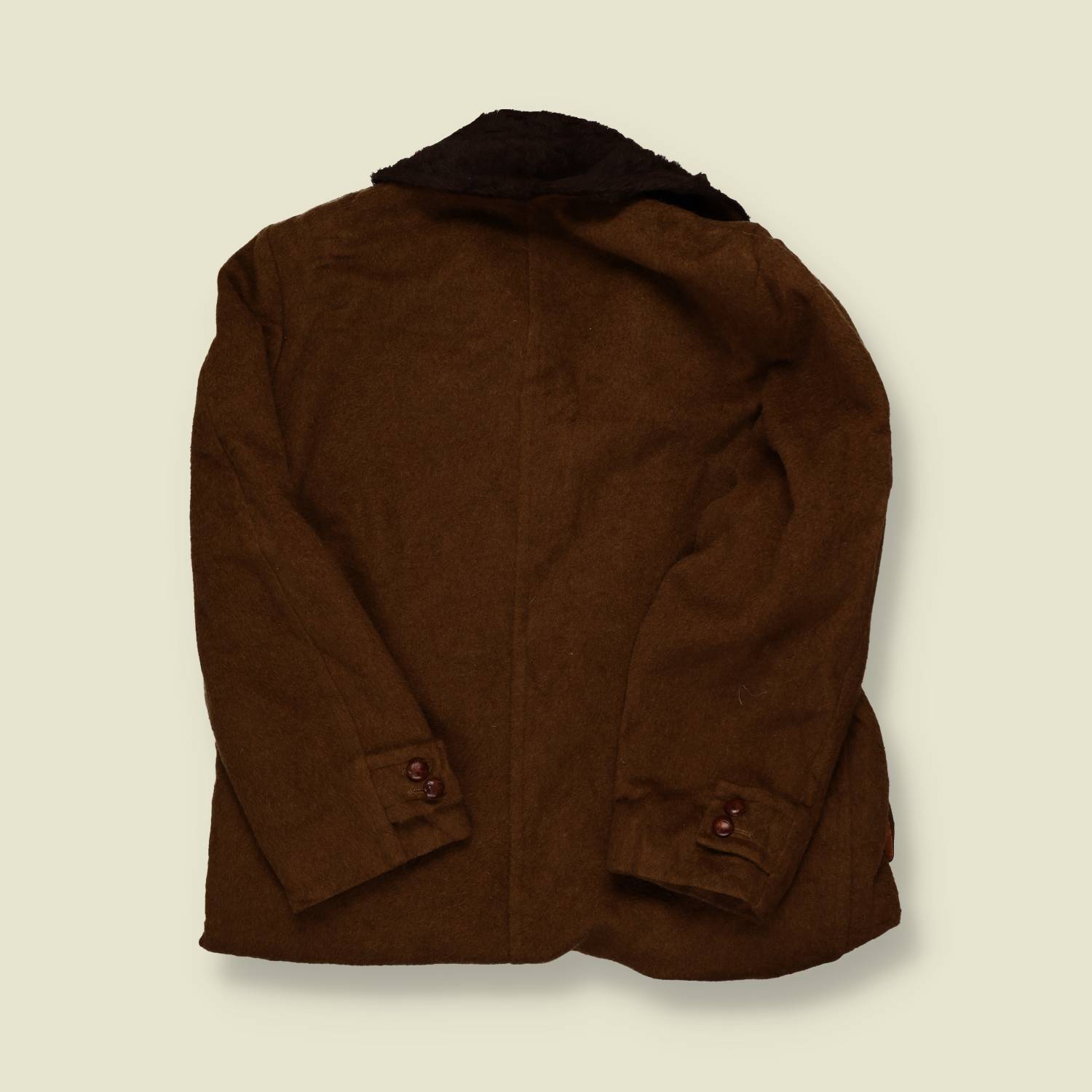 1960s Pendleton Wool Car Coat – Brown with Faux Fur Collar - M