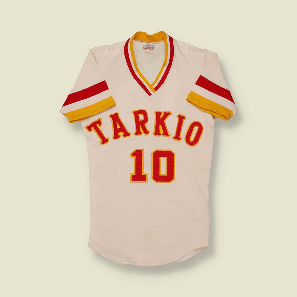 1960s Tarkio College Football Jersey – White with Red & Gold Felt Lettering - XS