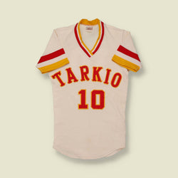 1960s Tarkio College Football Jersey – White with Red & Gold Felt Lettering - XS