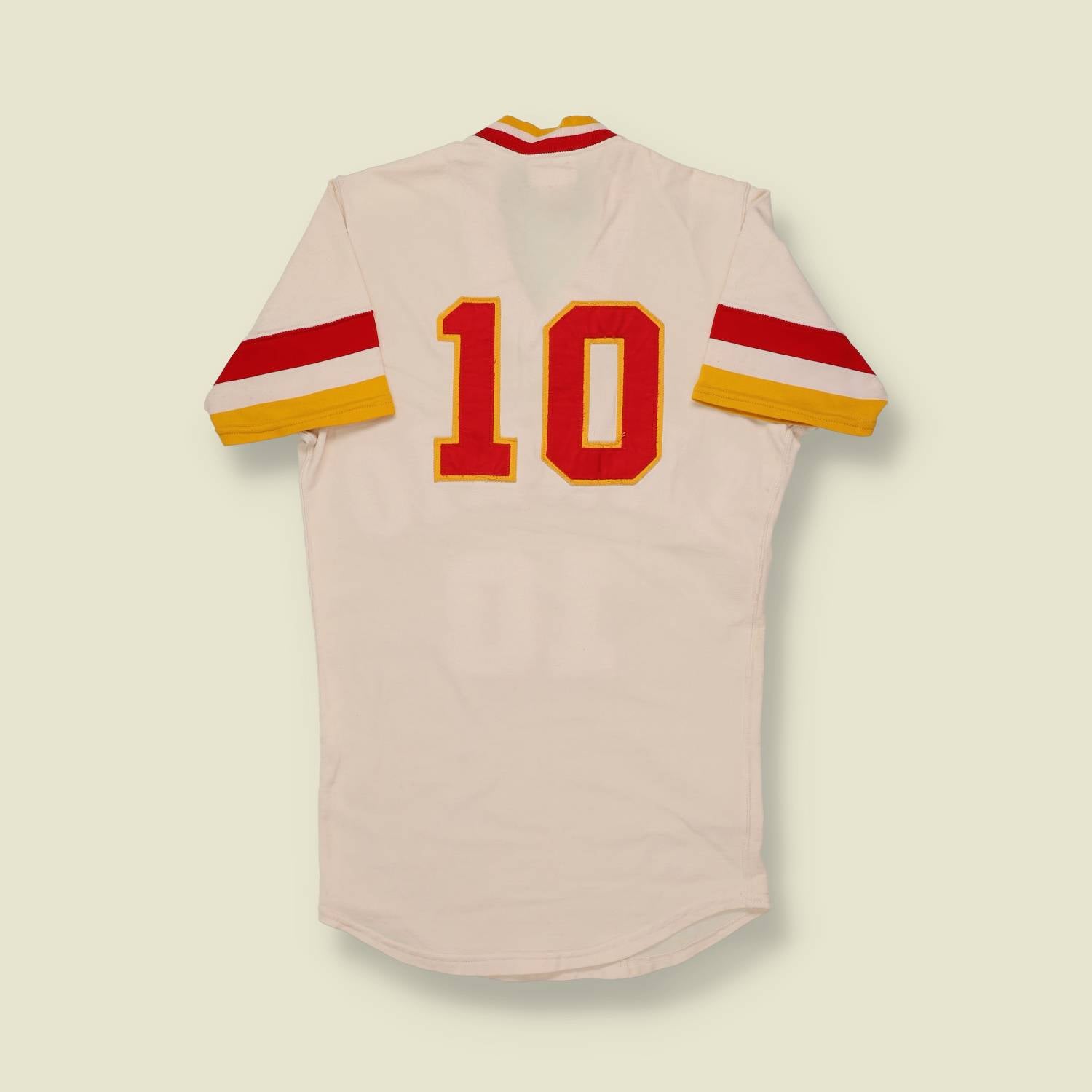 1960s Tarkio College Football Jersey – White with Red & Gold Felt Lettering - XS