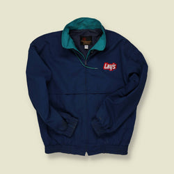 1980s California Originals Lays Promo Jacket – Navy with Teal Collar - L